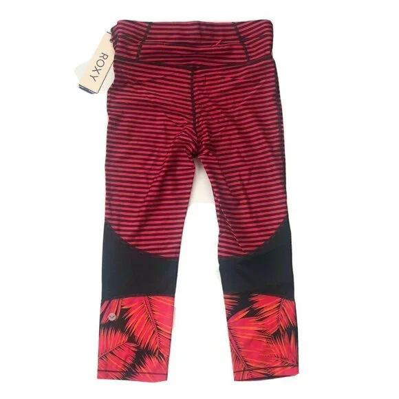 Roxy Women's Relay Running Active Dry Flight Striped Capri Pants Size S M BCH4 - Picture 11 of 11